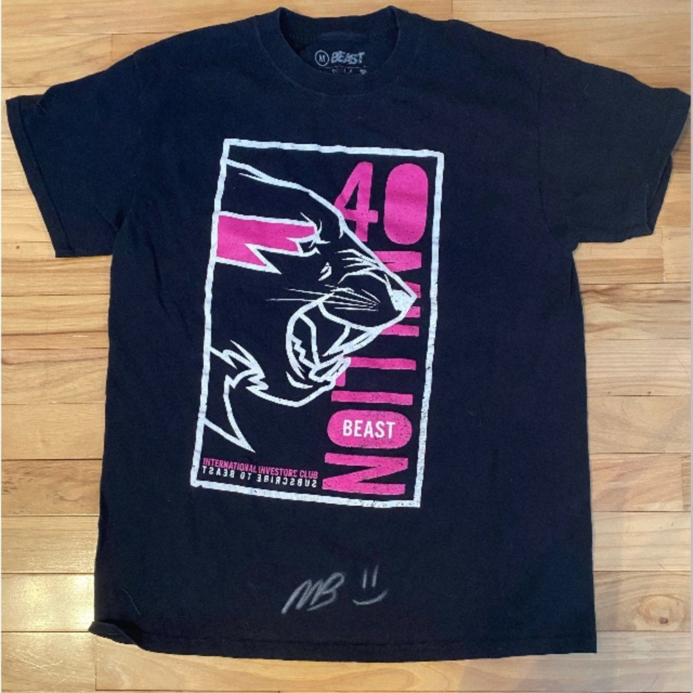 Mr beast 40 mil sub signed shirt